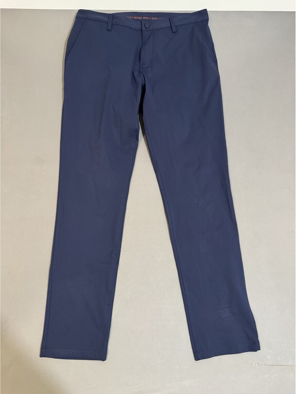 Rhone Pants Mens 34 Blue Stretch Performance Chino Flat Front Casual 100036